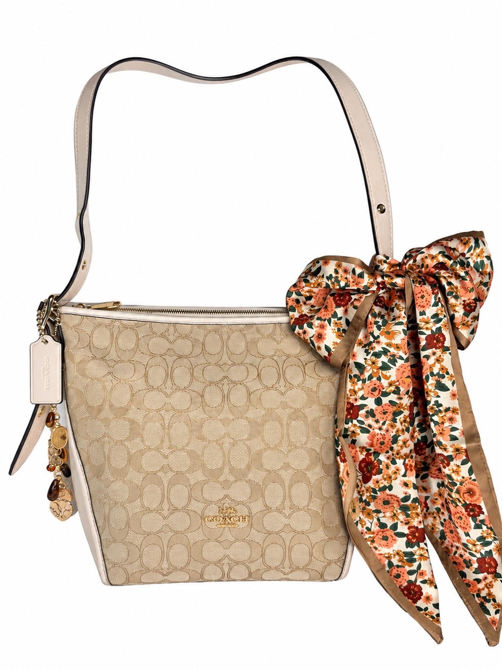 COACH Dufflette in Signature Khaki Jacquard – Style 25697